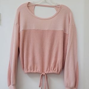 Hollister Two Tone Drawstring Waist Top